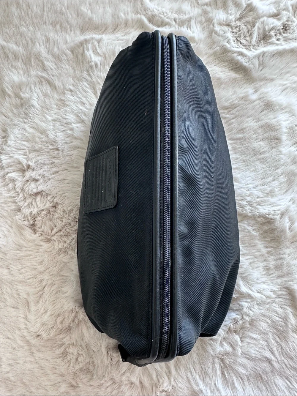 Coach Twill Travel Kit style # 5488 Black Canvas/Leather‎ toiletries rare
